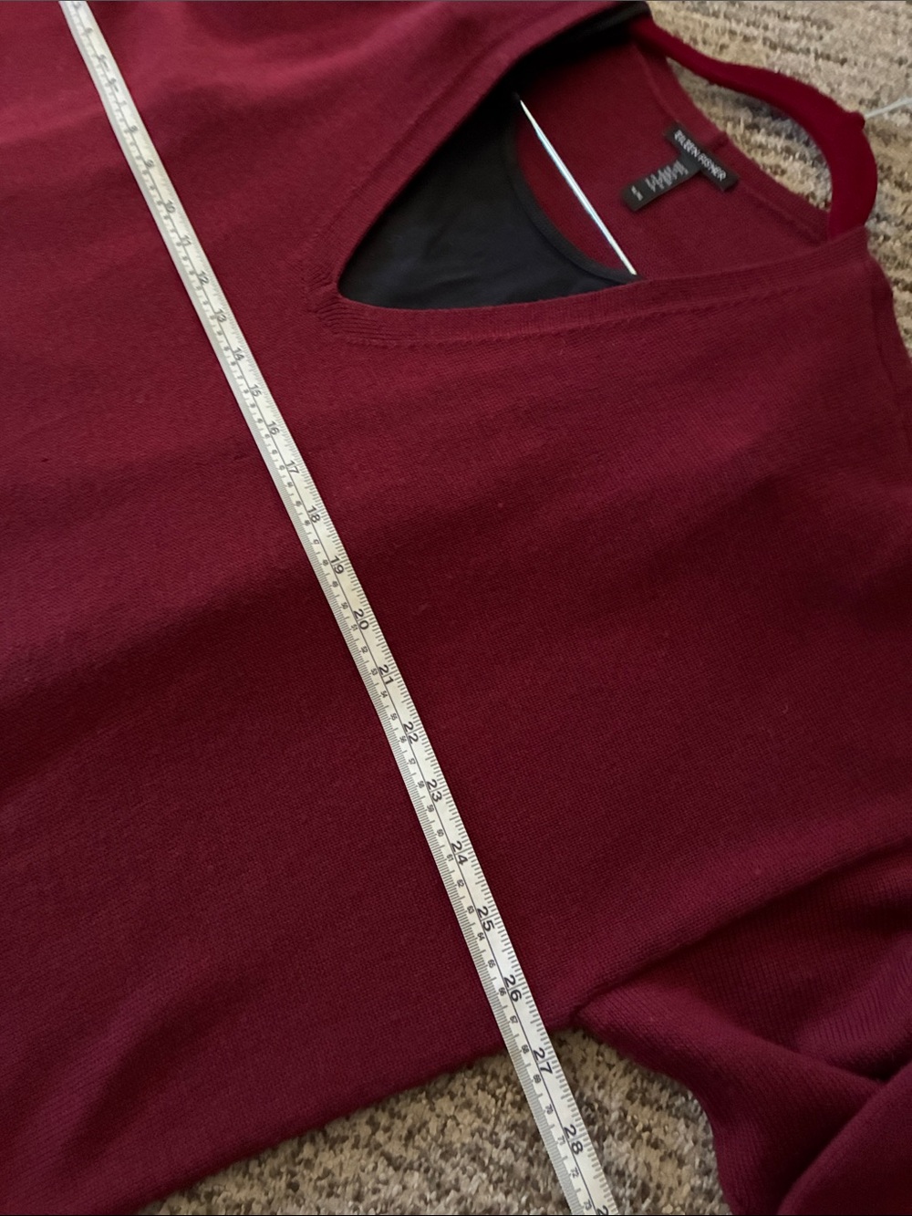 Eileen Fisher V-Neck Sweater in Rust Red - Picture 8 of 9